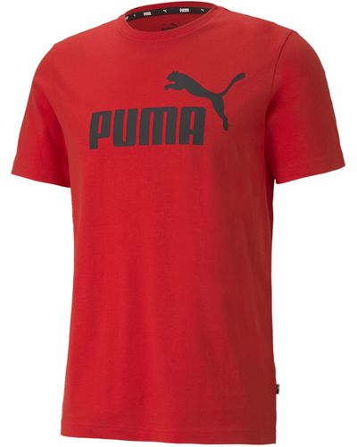 PUMA T-shirt Essentials+ 2-colour Logo - Rouge