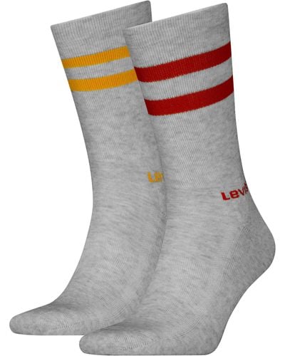 Levi's Regular Cut Sport Stripe Crew Sock - Grey