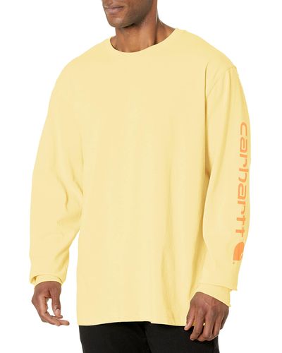Carhartt Schweres Langarm-T-Shirt mit lockerer Passform - Gelb