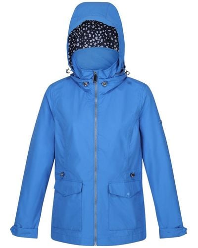 Regatta S Navassa Full Zip Hooded Rain Coat - Blue