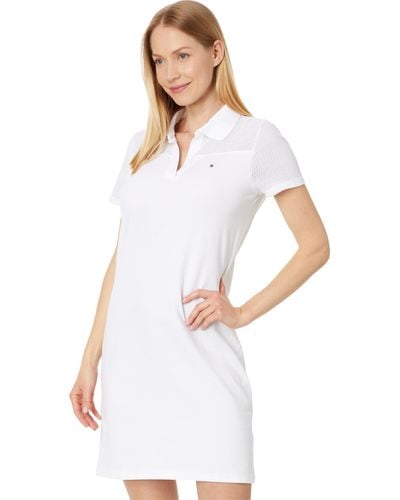 Tommy Hilfiger Short Sleeve Collared Polo Dress Casual - White
