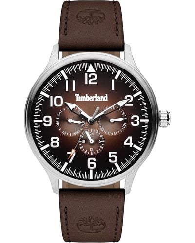 Timberland Multi Zifferblatt Quarz Uhr mit Leder Armband TBL15270JS.12 - Mehrfarbig