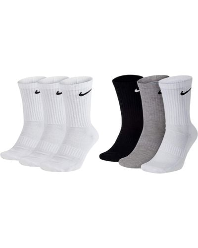 Nike 6 Paar Socken Weiß Grau Schwarz Tennissocken Sparset SX7664