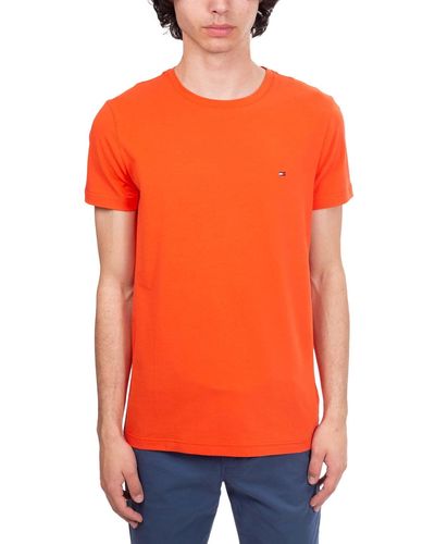 Tommy Hilfiger Slim Stretch T-shirt With Logo - Orange