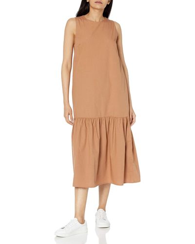 The Drop Ilana Loose Sleeveless Wide-hem Poplin Maxi Dress - Multicolour