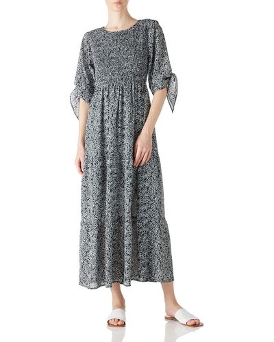 FIND Sommerkleid mit eleganten halben Ärmeln zum selbstbinden - Grau