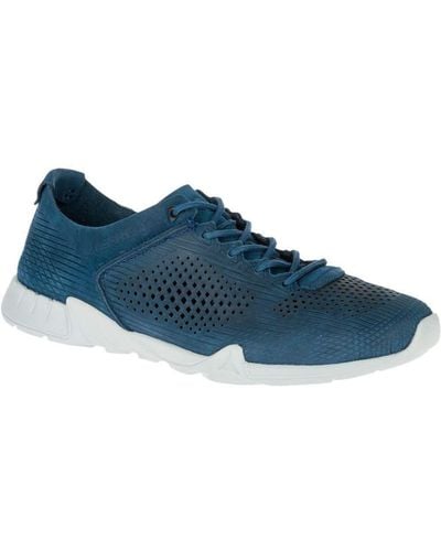Merrell S Versent Breathable Perforated Leather Casual Trainers - Blue