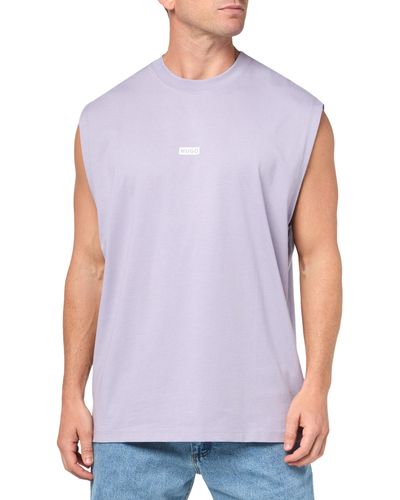 HUGO Small Logo Block Muscle Tank T-shirt - Purple