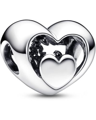 PANDORA Charm Moments 792512C00 Coeur en filigrane - Métallisé