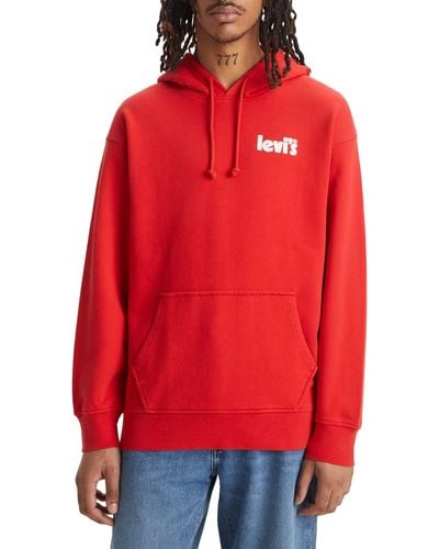 Levi's Big & Tall Relaxed Graphic Sweatshirt Hoodie - Red