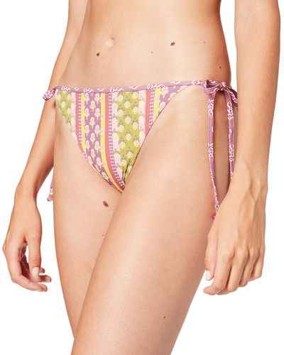Women'secret Parte Inferior de bikini reversible con dos estampados - Rosa