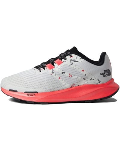 The North Face Vectiv Eminus White Print Brillant Coral Trail Running Shoes Trainers - Red
