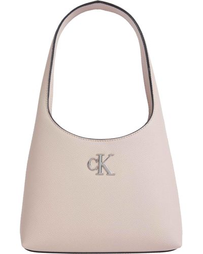 Calvin Klein Ckj Minimal Monogram Shoulder Bag Pale Conch - Bruin