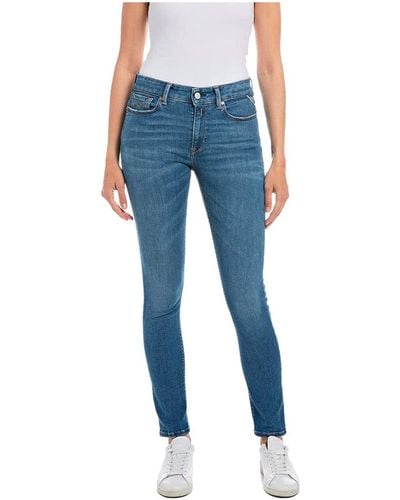 Replay Jeans Donna Luzien Skinny Fit Super Elasticizzati - Blu