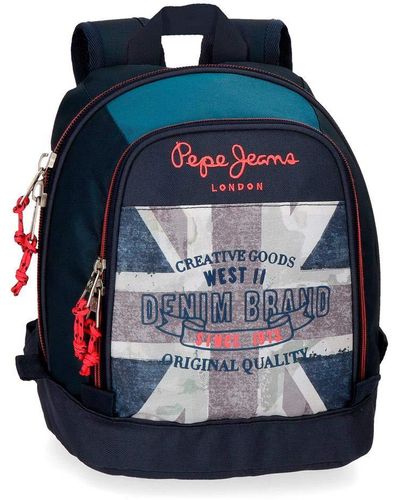 Pepe Jeans Ian Small Backpack Blue 23x30x14 Cms Polyester 9.66l