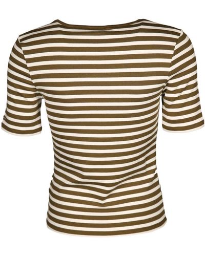 GANT Slim Striped 1X1 Ribbed SS T Shirt MIT Streifen - Schwarz