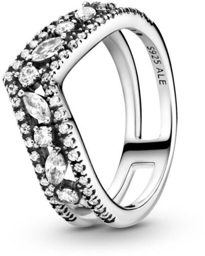 PANDORA Marquise-schliff funkelnder doppelter wishbone-ring - Mettallic