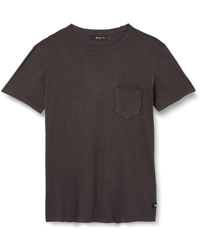 Replay T-Shirt Uomo ica Corta con Tasca sul Petto - Grigio