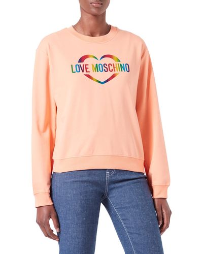 Love Moschino Love Heart Multicolour Foil Print Sweatshirt - Blue