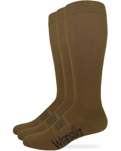 Wrangler S Ultra Dri Seamless Toe Western Boot Socks 3 Pair Pack - Green