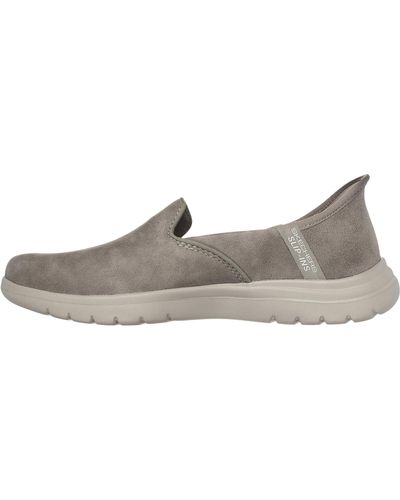 Skechers Roll With Me Hands Free Slip-ins Taupe 8 - Gray