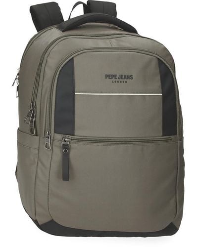 Pepe Jeans Dortmund Laptop Backpack 15.6" Green 31x44x15cm Polyester 20.46l By Joumma Bags - Grey
