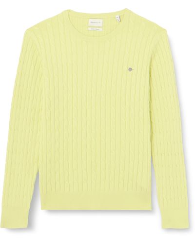 GANT Stretch Cotton Cable C-Neck Pullover - Gelb