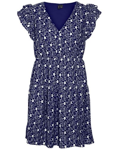 Vero Moda Jerseykleid SONEY (1-tlg) Lochmuster - Blau