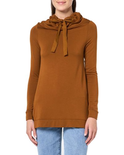 Amazon Essentials Supersoft Terry Long-sleeve Funnel Neck Tunic - Brown