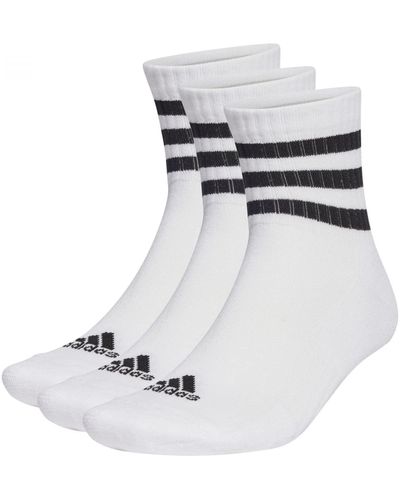 adidas 3-stripes Cushioned Sportswear Mid-cut Sokken 3 Paar - Wit