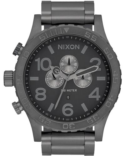 Nixon Analog Japanisches Quarzwerk Uhr mit Edelstahl Armband A1389-632-00 - Grau