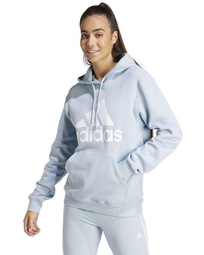 adidas Essentials Big Logo Regular Fleece Hoodie Sweat à Capuche - Bleu