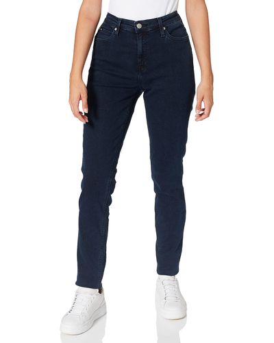 Calvin Klein Mid Rise Skinny Jeans Voor - Blauw