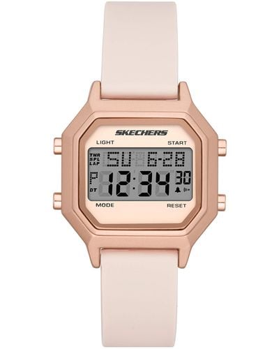Skechers Faysmith Quartz Watch With Silicone Strap - Pink