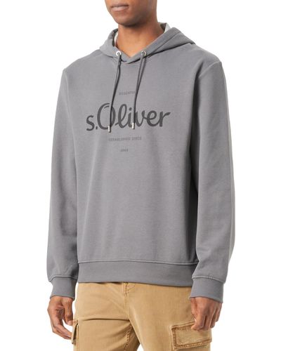 S.oliver Logo-Sweatshirt mit Kapuze Grey - Grau