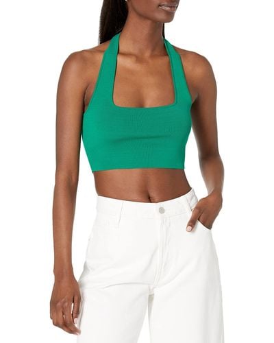 The Drop Greta Fitted Square-neck Halter Sweater Bralette pour - Vert