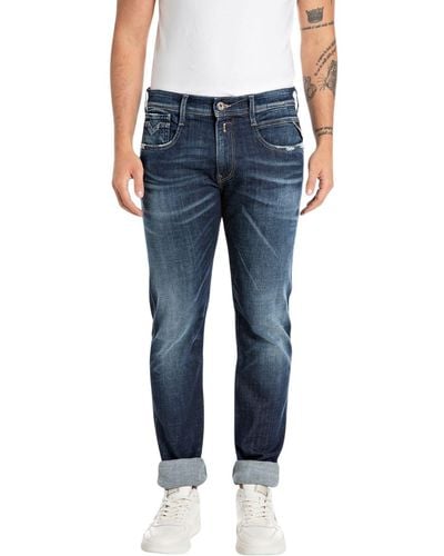 Replay Jeans Anbass Slim-Fit Aged - Blau