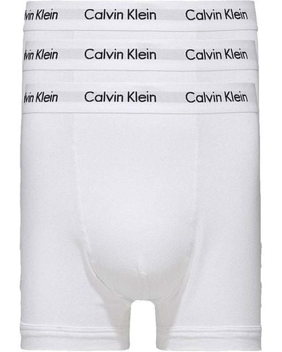 Calvin Klein Lote de 3 Boxers de algodón elástico Ropa Interior de Hombres - Blanco