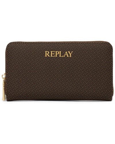 Replay Women's Wallet With Print - Black