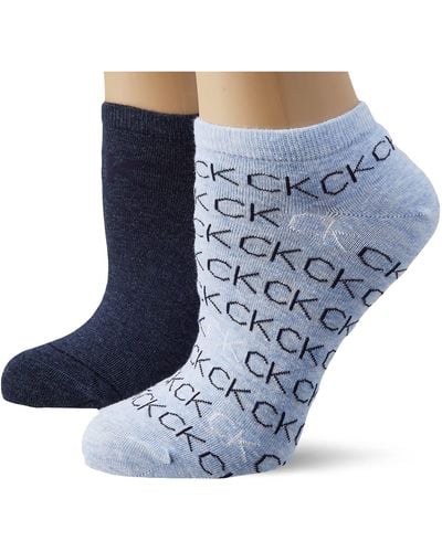 Calvin Klein Repeat Logo Liner Socks-Confezione da 2 Sneaker - Blu
