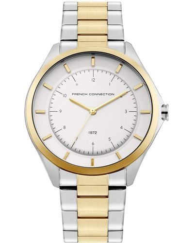 French Connection S Analogue Classic Quartz Watch With Stainless Steel Strap Fc1326sgm - Metallic