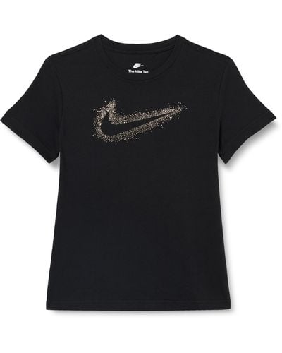 Nike DX1712-010 G NSW Tee BF Shine T-Shirt Schwarz Größe XS