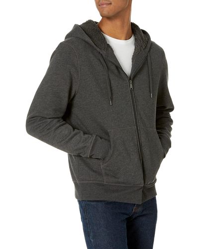 Amazon Essentials Sherpa-lined Full-zip Hooded Fleece Sweatshirt - Gray