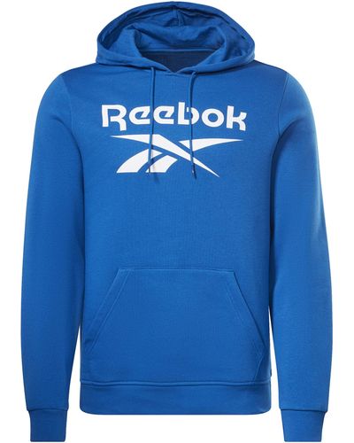 Reebok Identity Fleece Gestapeld Logo Pullover Lange Mouw Grafisch Sweatshirt - Blauw