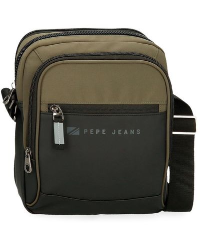 Pepe Jeans Jarvis Shoulder Bag Portatablet Large Green 22x27x8cm Faux Leather And Polyester L By Joumma Bags