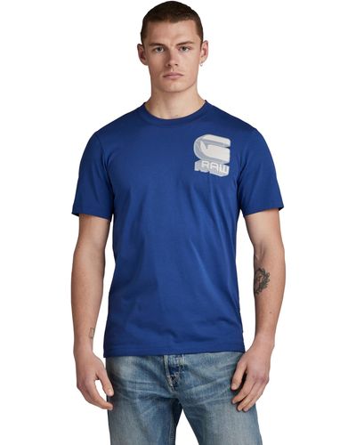 G-Star RAW Shadow Graphic Slim T-shirt - Blue