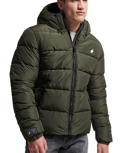 Superdry Hooded Sports Puffr Jacket - Green