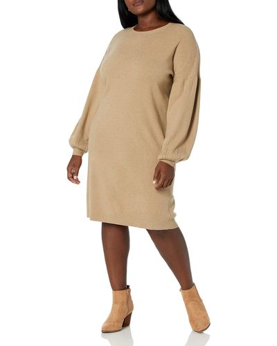 The Drop Aiko Puff-sleeve Sweater Dress - Natural