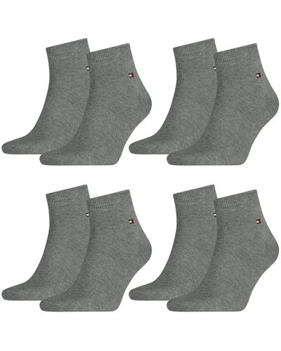 Tommy Hilfiger Quarter-sokken Voor Met Vlag - Grijs