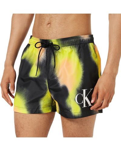 Calvin Klein Pantaloncino da Bagno Uomo Corto - Giallo